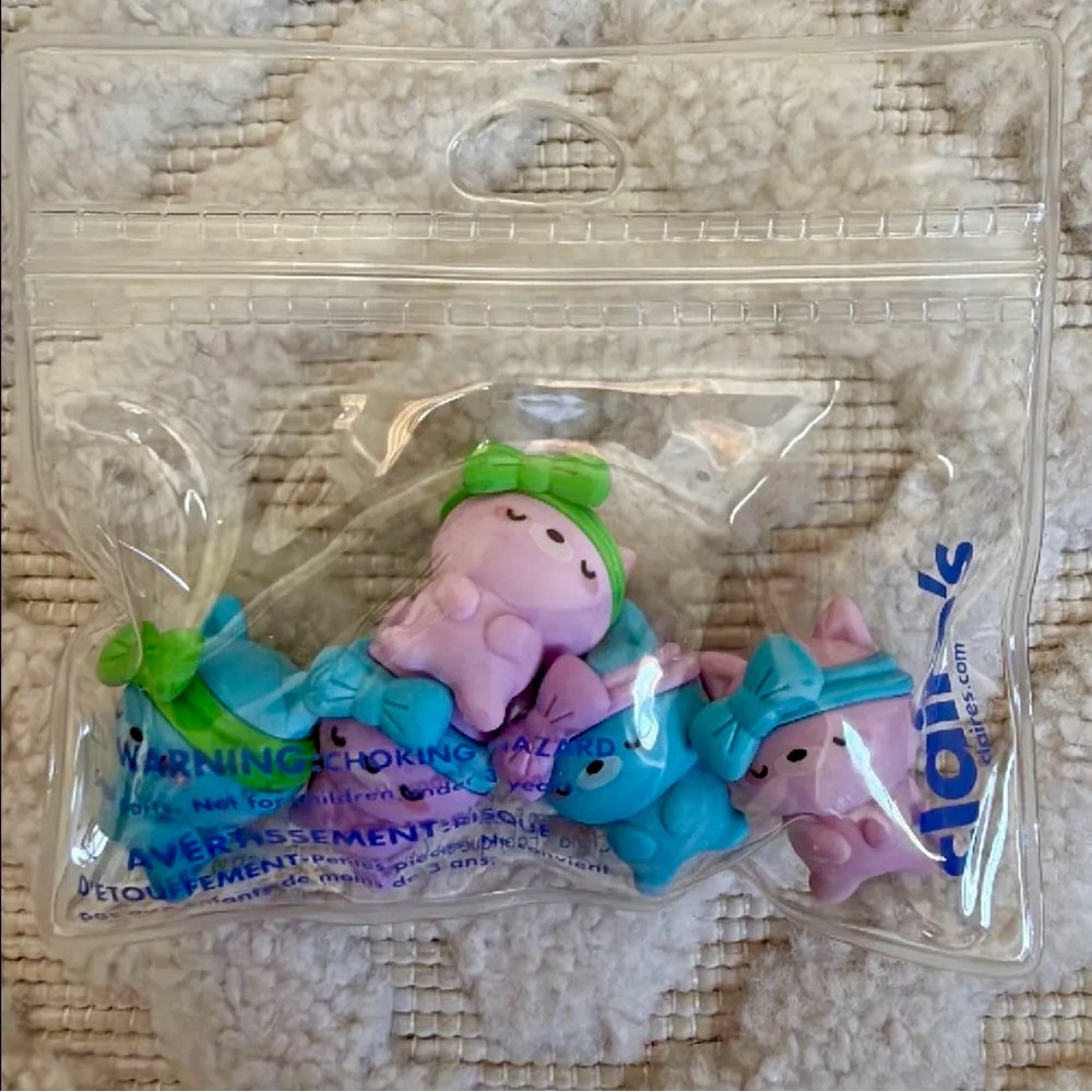 Claire's Kitty Cat Eraser Set (5) BNWT